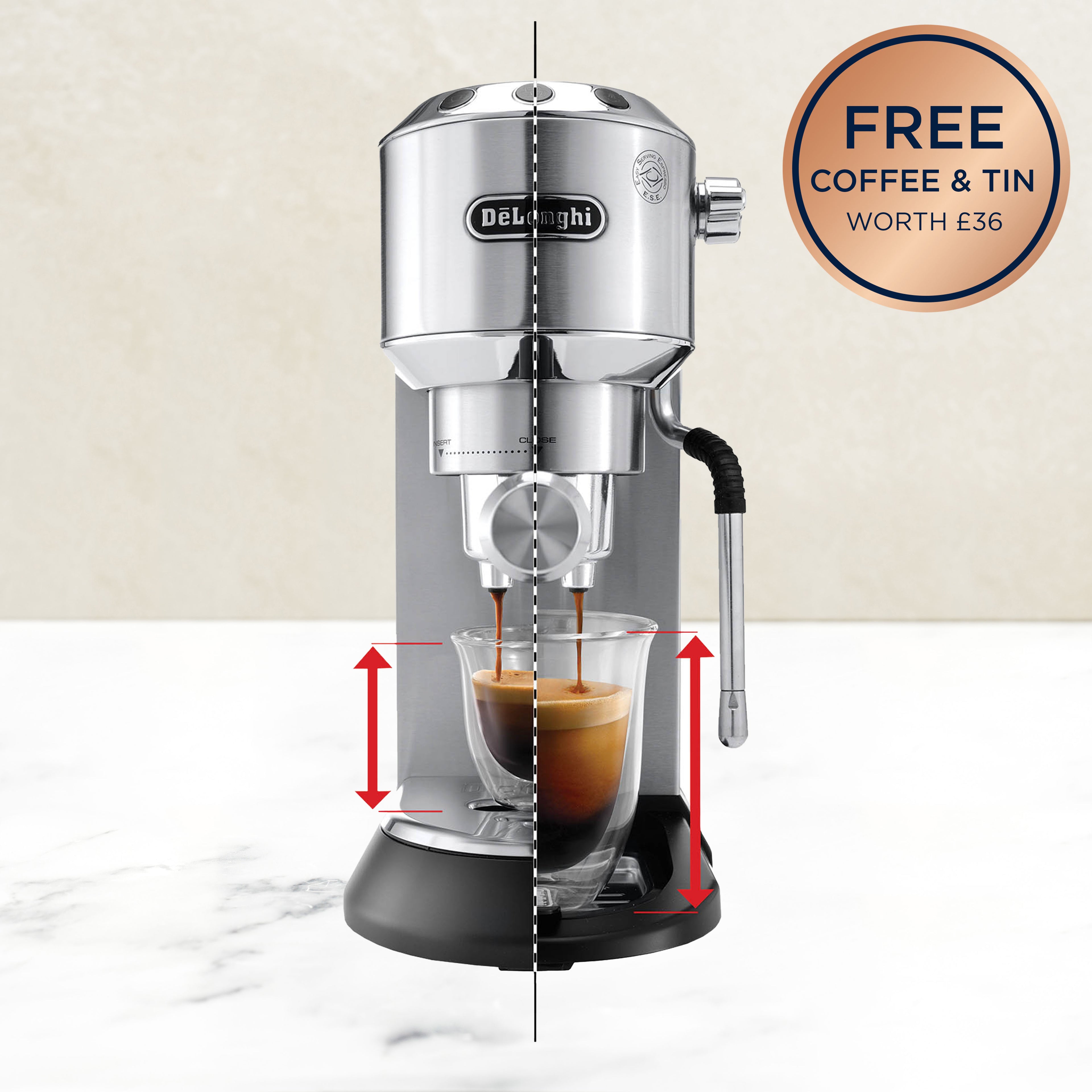 De'Longhi Dedica Arte Manual Espresso Coffee Machine