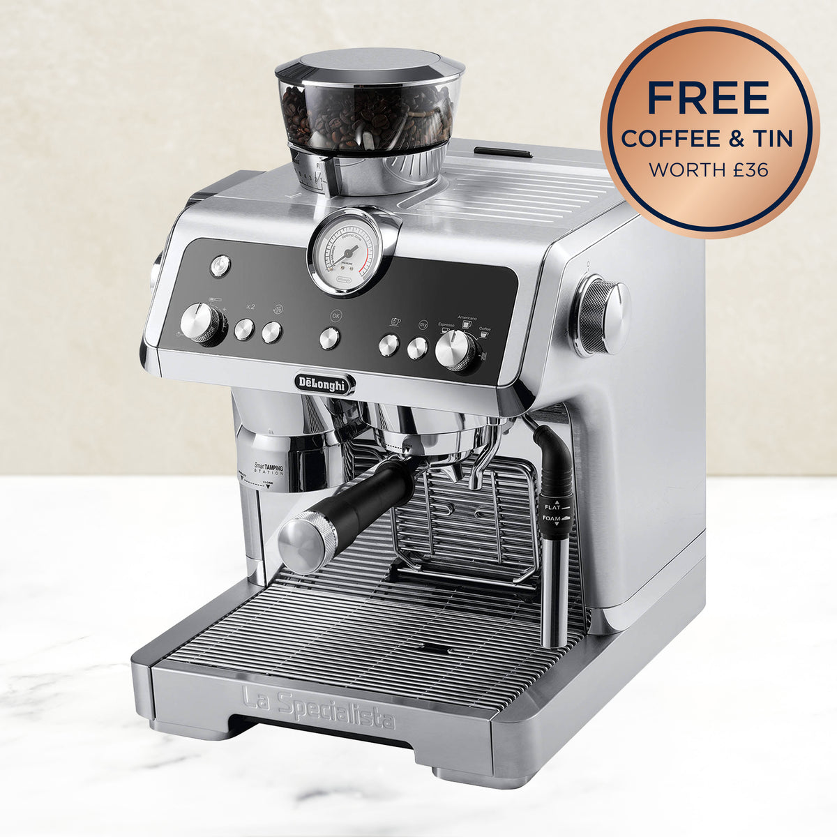 De&#39;Longhi La Specialista Opera Home Cafe Kit: Manual Bean to Cup Machine with Cold Brew
