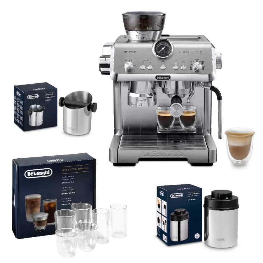 De'Longhi La Specialista Opera Home Cafe Kit: Manual Bean to Cup Machine with Cold Brew