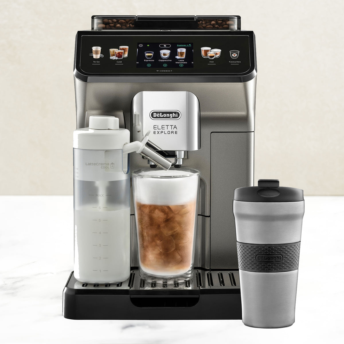 De&#39;Longhi Eletta Explore Hot &amp; Cold Bean to Cup Coffee Machine