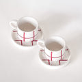 Grid Espresso Cup and Saucer - Set of 2 - Accessories - CafePod