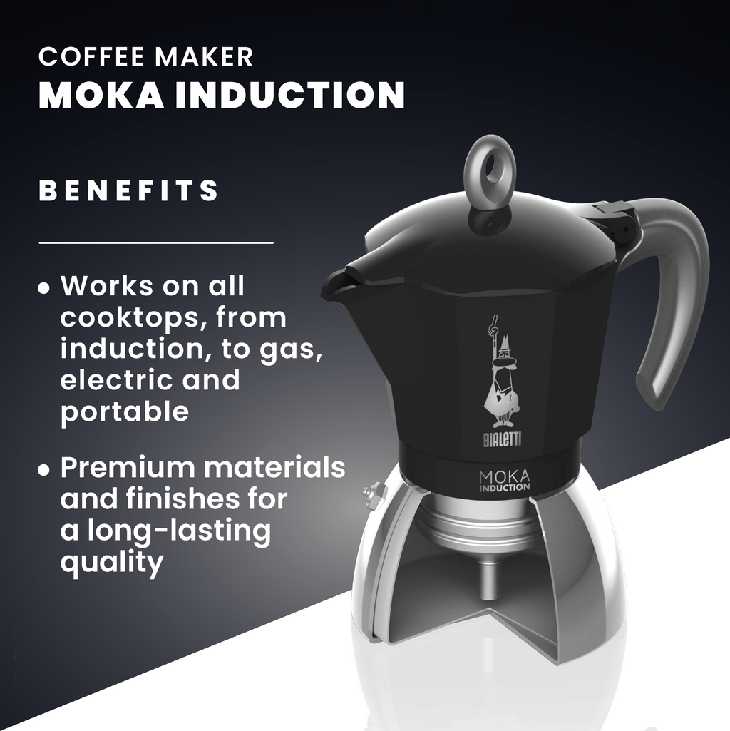 Bialetti Induction Moka Pot (Black)
