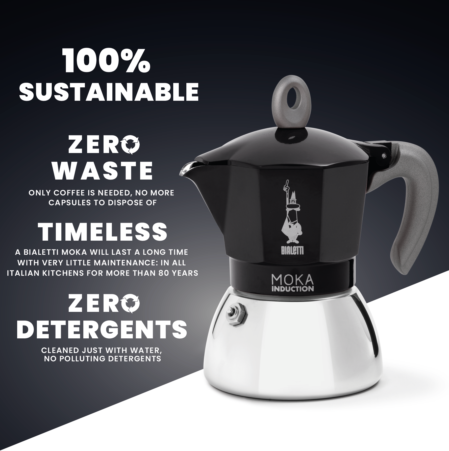 Bialetti Induction Moka Pot (Black)
