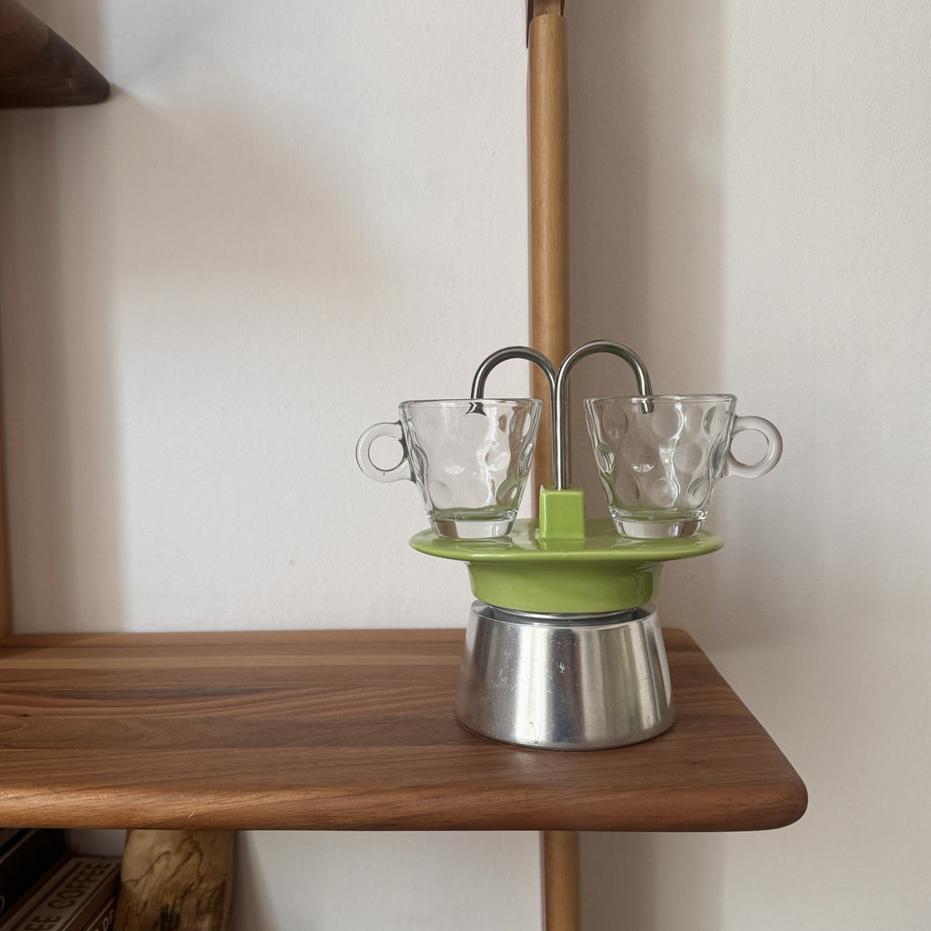Vintage Ceramic Moka Pot (Green)