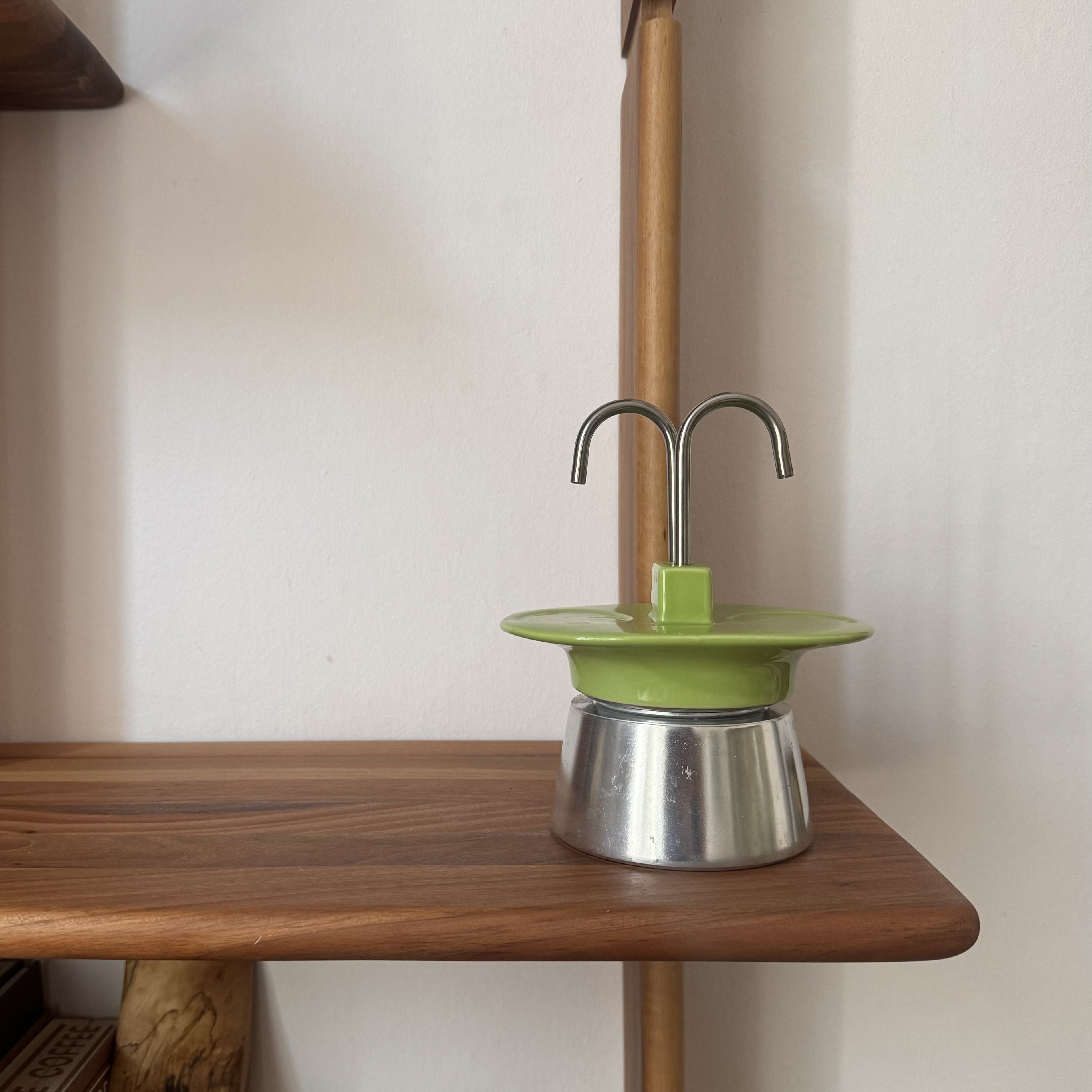 Vintage Ceramic Moka Pot (Green)