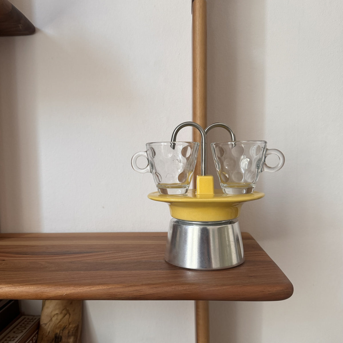Vintage Ceramic Moka Pot (Yellow)