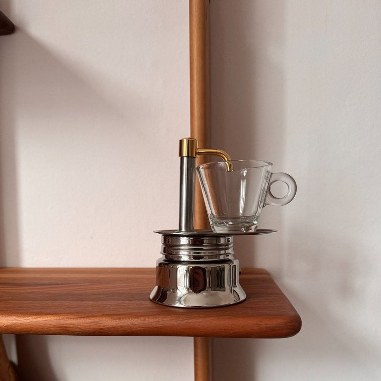Silver &amp; Gold Stainless Steel Moka Pot (Single)